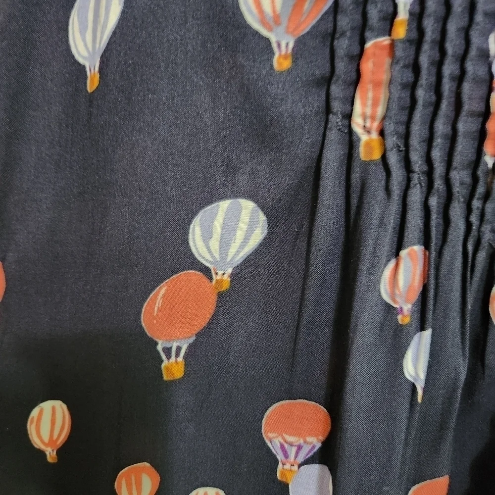 MAEVE BY ANTHROPOLOGIE SLEEVELESS NOVELTY PRINT  HOT AIR BALLOON BLOUSE SIZE XS